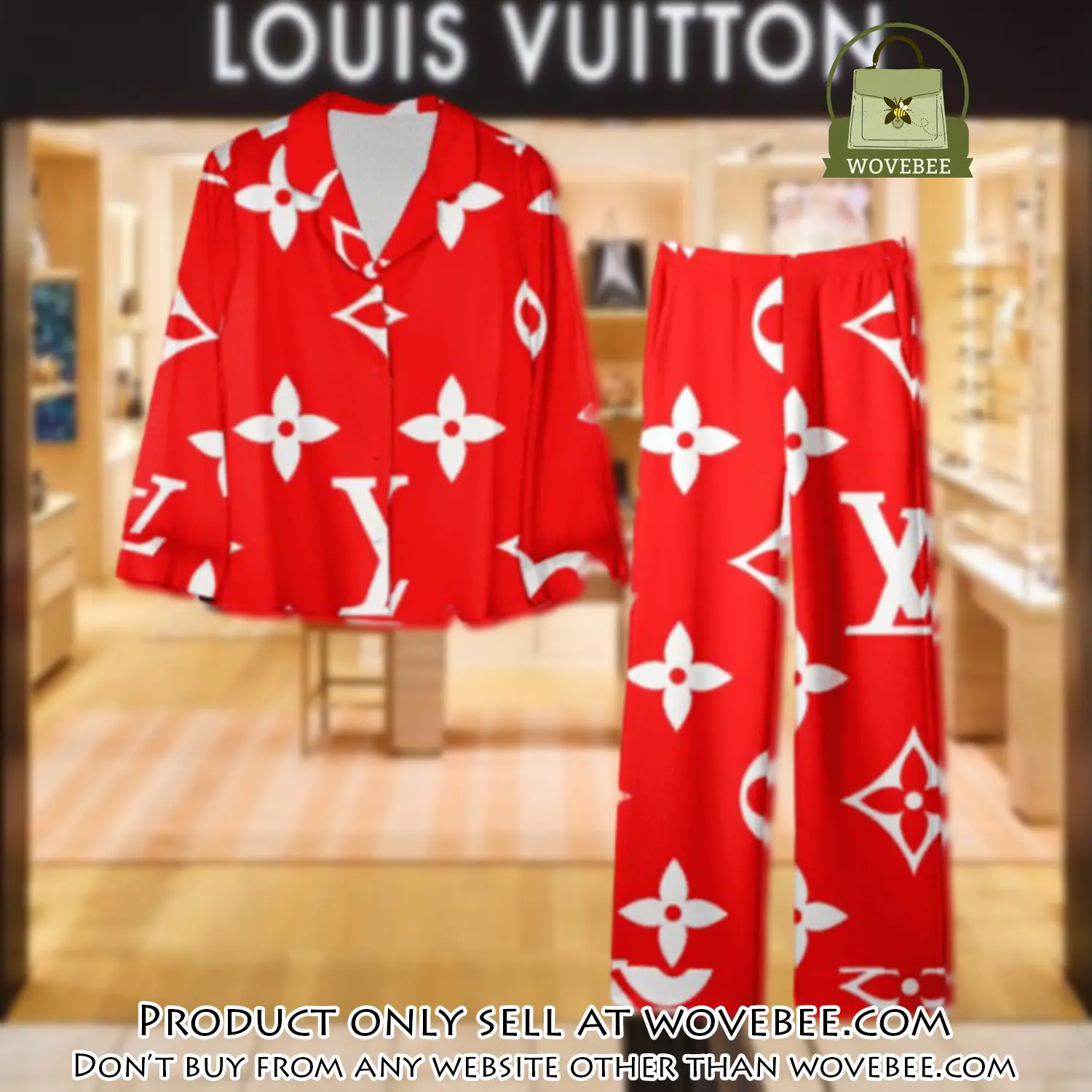 Trending luxury lv satin pajama set pjs1094 wvb1347618